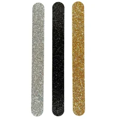 Glitzerfeilen in Gold, Silber und Schwarz